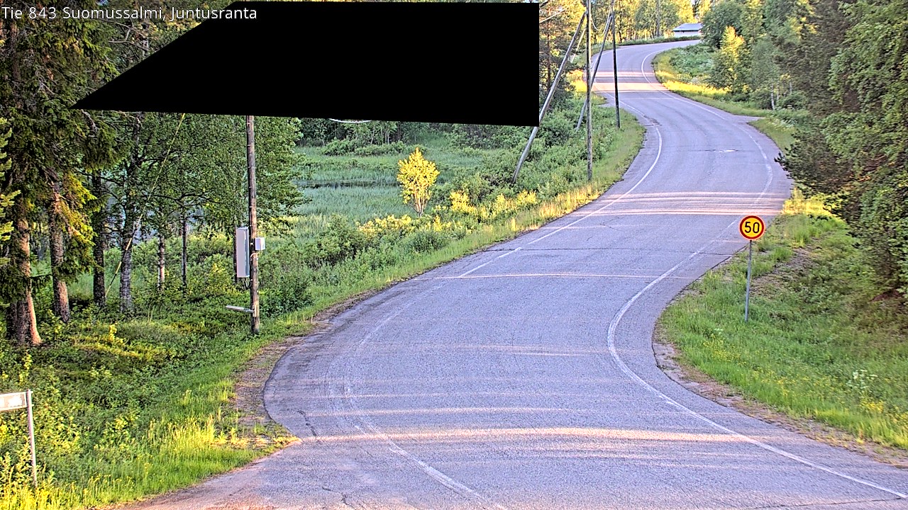 Weather Camera Image Road 843 Suomussalmi, Juntusranta, Suomussalmi, Kainuu