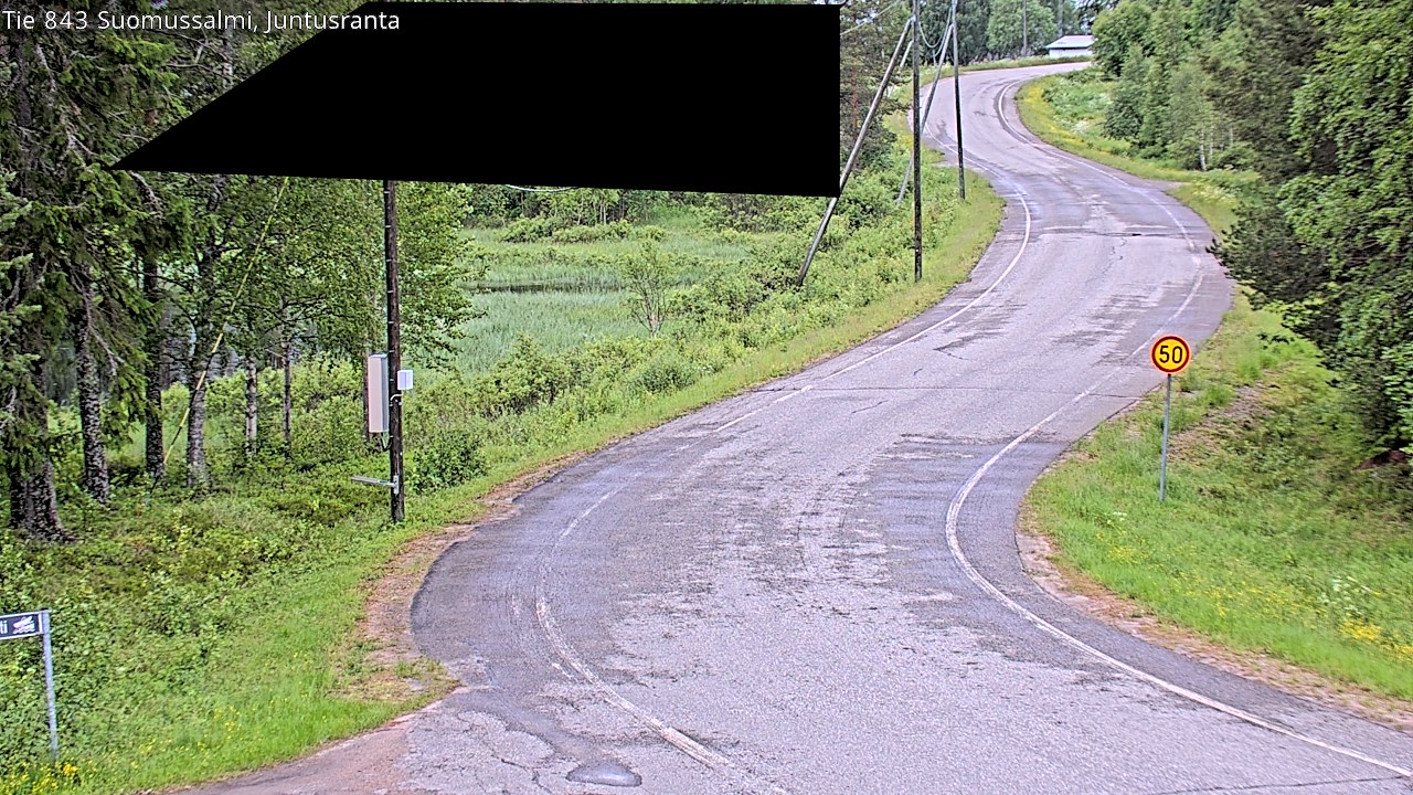 Weather Camera Image Road 843 Suomussalmi, Juntusranta, Suomussalmi, Kainuu