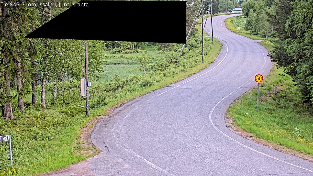 Weather Camera Image Road 843 Suomussalmi, Juntusranta, Suomussalmi, Kainuu