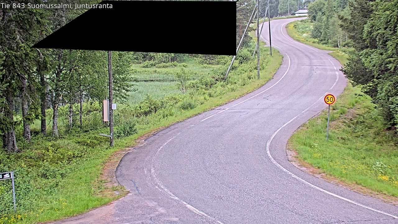 Weather Camera Image Road 843 Suomussalmi, Juntusranta, Suomussalmi, Kainuu