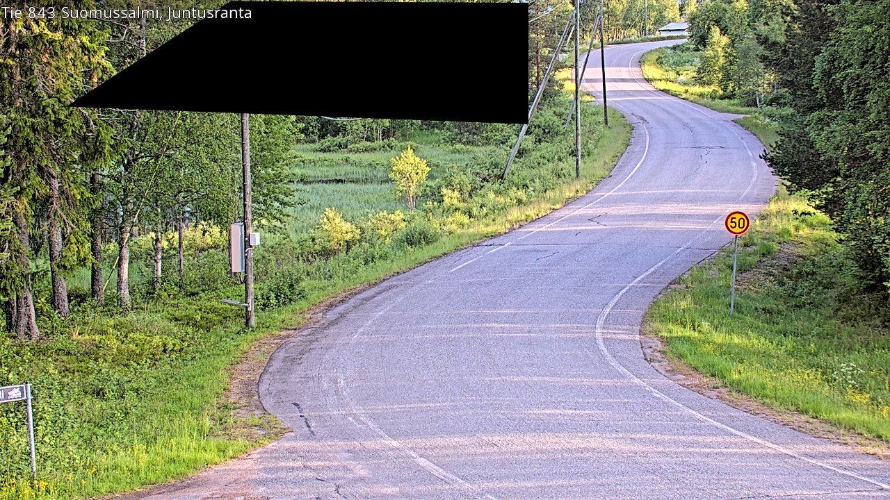 Weather Camera Image Road 843 Suomussalmi, Juntusranta, Suomussalmi, Kainuu