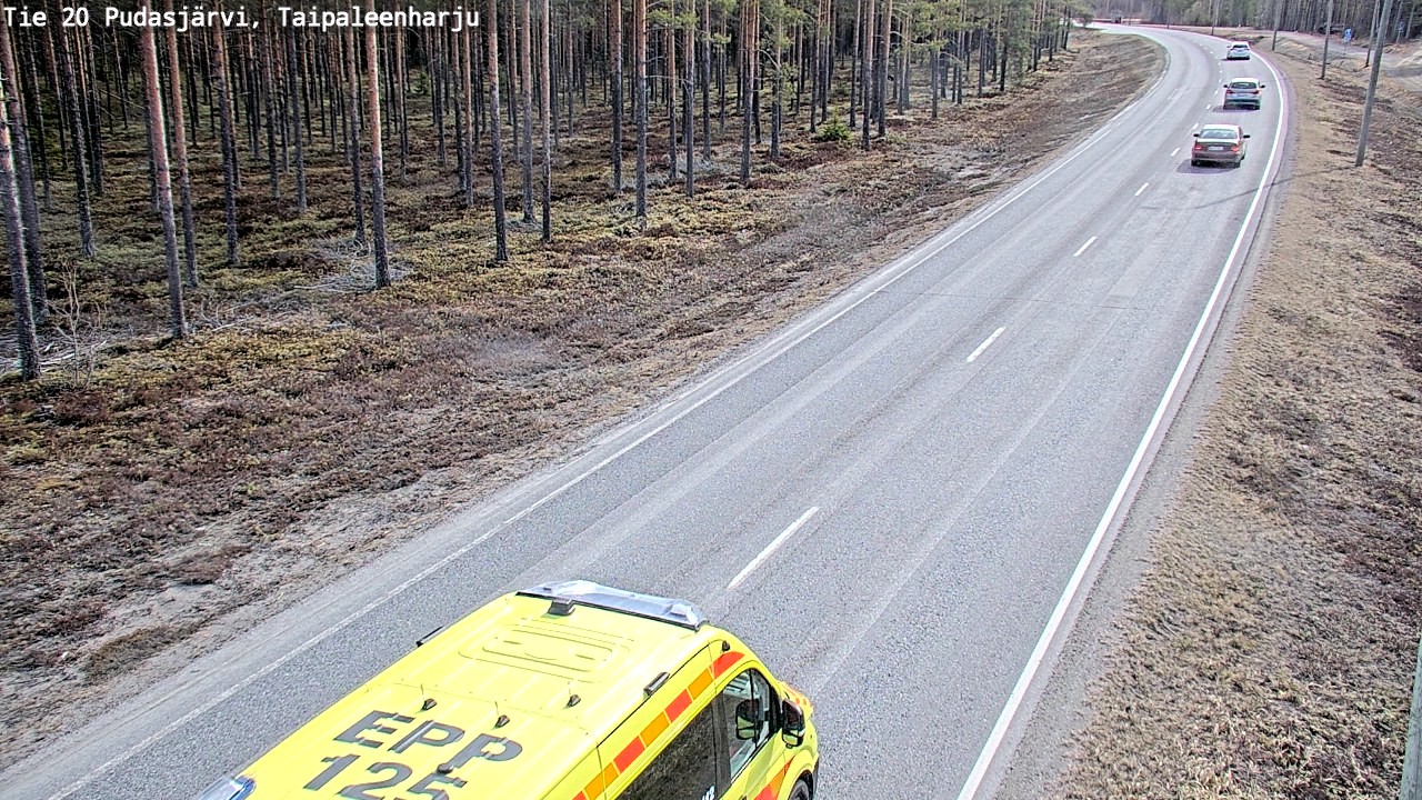 Weather Camera Image Väg 20 Pudasjärvi, Taipaleenharju, Pudasjärvi, Pohjois-Pohjanmaa