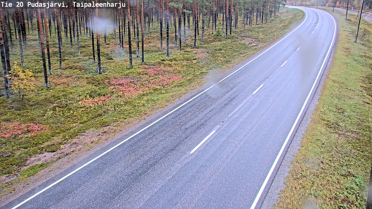 Weather Camera Image Road 20 Pudasjärvi, Taipaleenharju, Pudasjärvi, Pohjois-Pohjanmaa