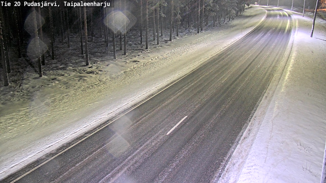 Weather Camera Image Väg 20 Pudasjärvi, Taipaleenharju, Pudasjärvi, Pohjois-Pohjanmaa