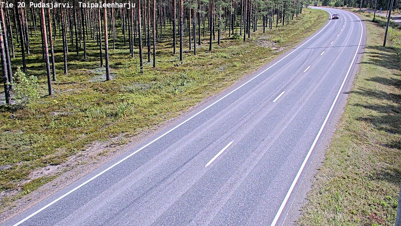 Weather Camera Image Väg 20 Pudasjärvi, Taipaleenharju, Pudasjärvi, Pohjois-Pohjanmaa