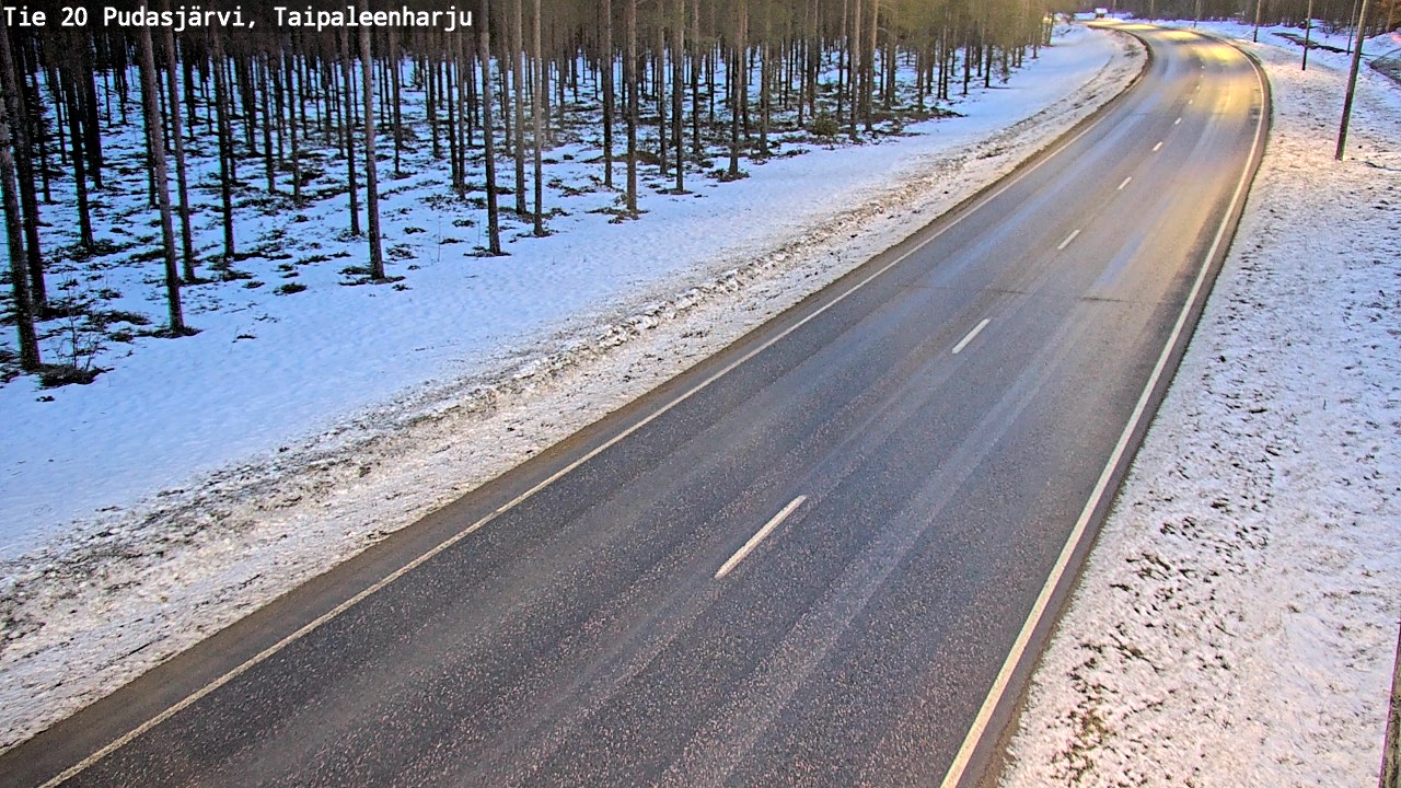 Weather Camera Image Road 20 Pudasjärvi, Taipaleenharju, Pudasjärvi, Pohjois-Pohjanmaa
