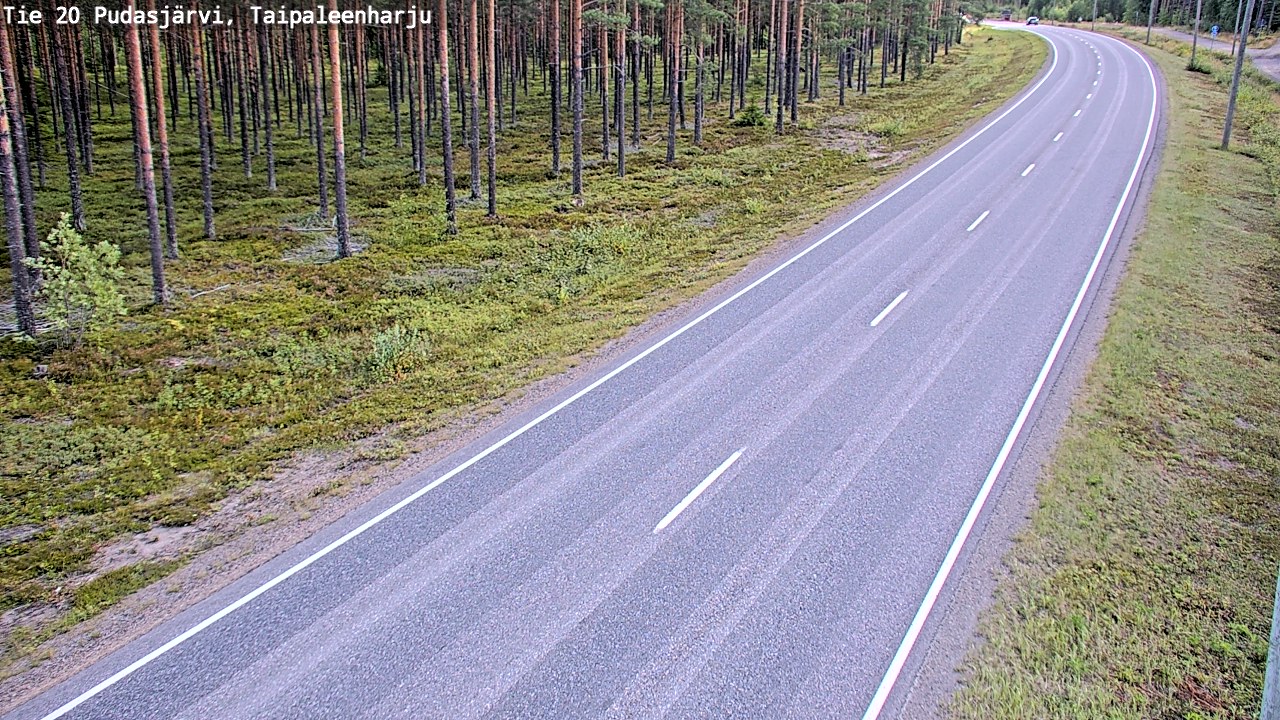 Weather Camera Image Väg 20 Pudasjärvi, Taipaleenharju, Pudasjärvi, Pohjois-Pohjanmaa