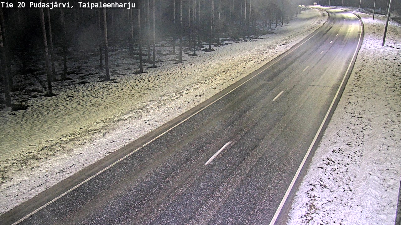 Weather Camera Image Road 20 Pudasjärvi, Taipaleenharju, Pudasjärvi, Pohjois-Pohjanmaa