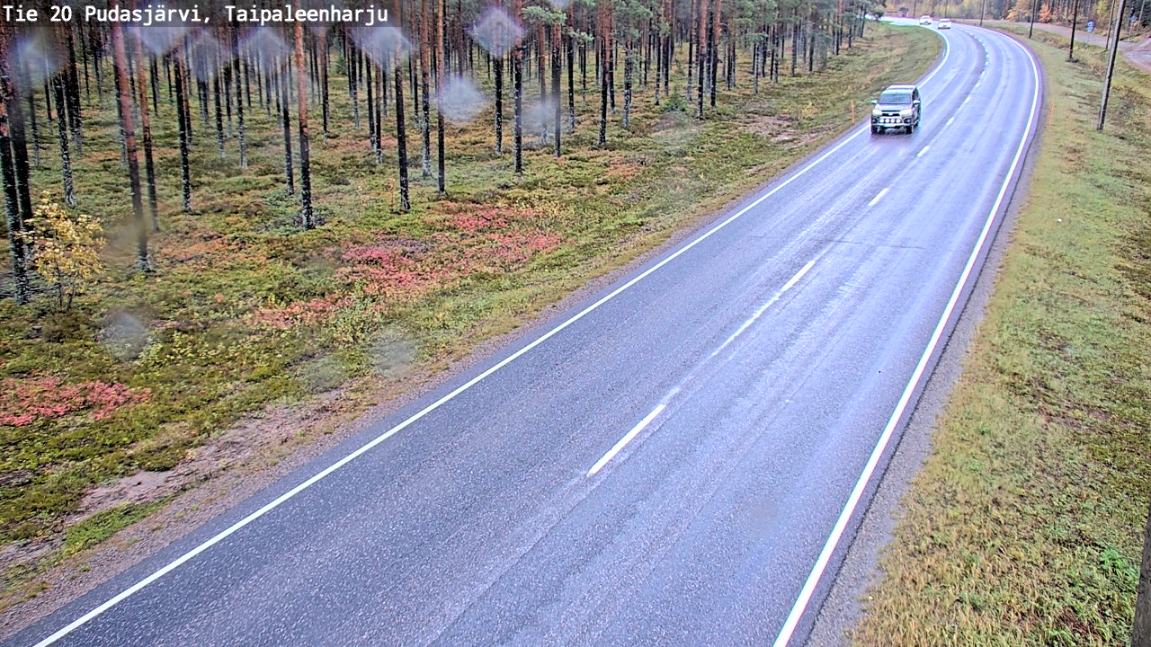 Weather Camera Image Road 20 Pudasjärvi, Taipaleenharju, Pudasjärvi, Pohjois-Pohjanmaa