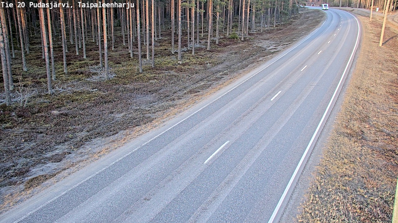 Weather Camera Image Väg 20 Pudasjärvi, Taipaleenharju, Pudasjärvi, Pohjois-Pohjanmaa