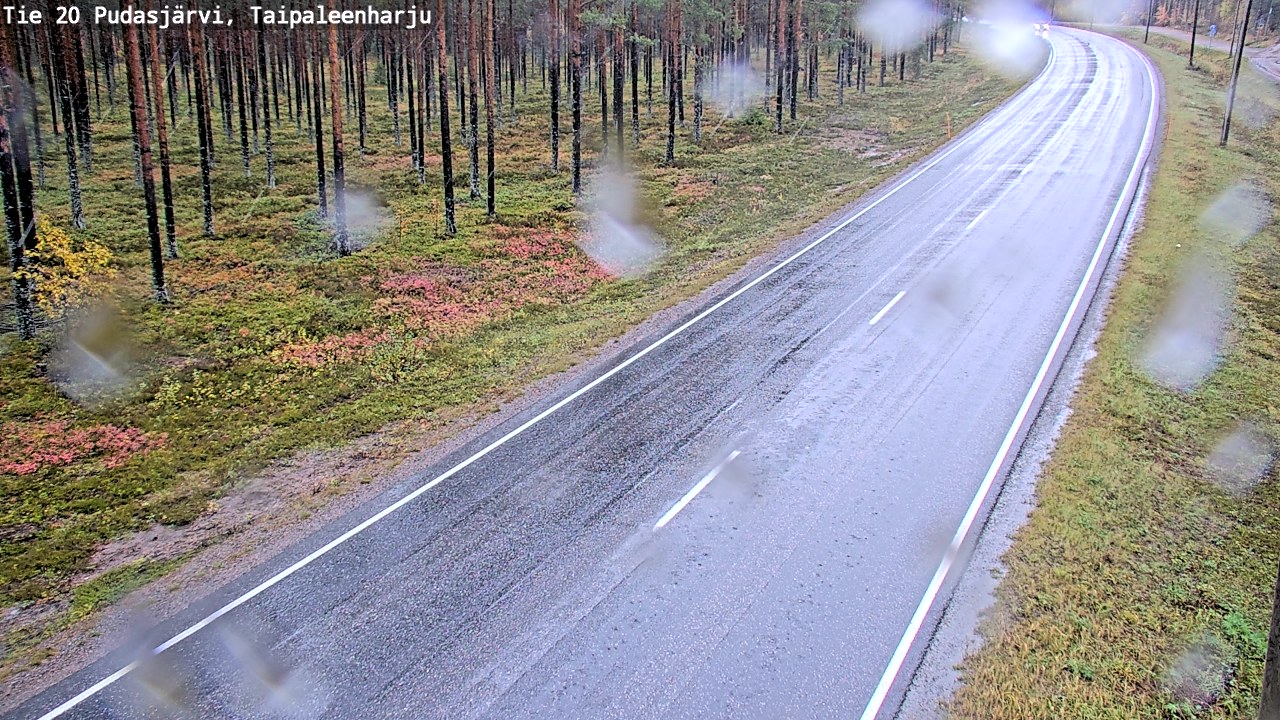 Weather Camera Image Road 20 Pudasjärvi, Taipaleenharju, Pudasjärvi, Pohjois-Pohjanmaa