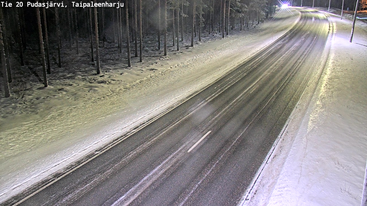 Weather Camera Image Väg 20 Pudasjärvi, Taipaleenharju, Pudasjärvi, Pohjois-Pohjanmaa