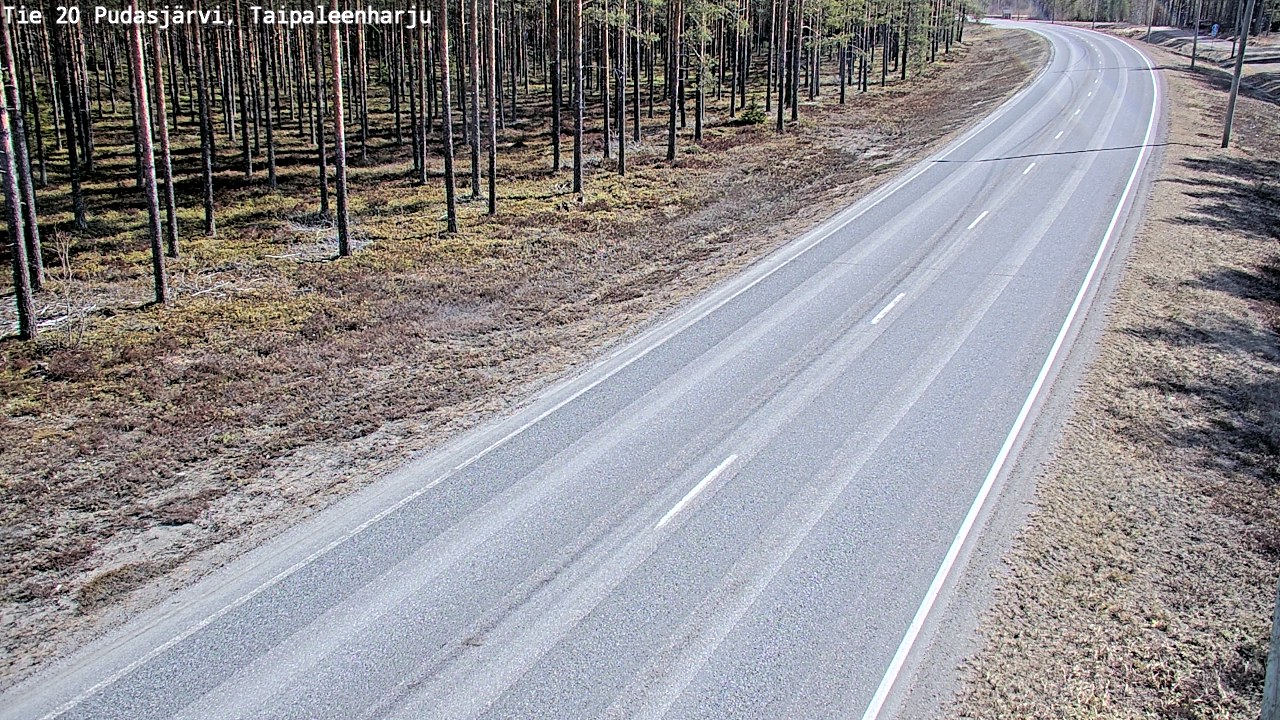Weather Camera Image Väg 20 Pudasjärvi, Taipaleenharju, Pudasjärvi, Pohjois-Pohjanmaa