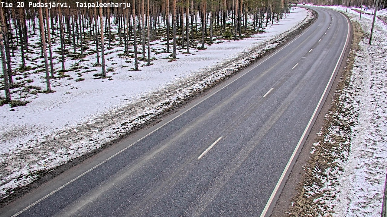 Weather Camera Image Väg 20 Pudasjärvi, Taipaleenharju, Pudasjärvi, Pohjois-Pohjanmaa
