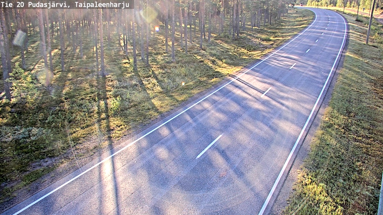 Weather Camera Image Road 20 Pudasjärvi, Taipaleenharju, Pudasjärvi, Pohjois-Pohjanmaa
