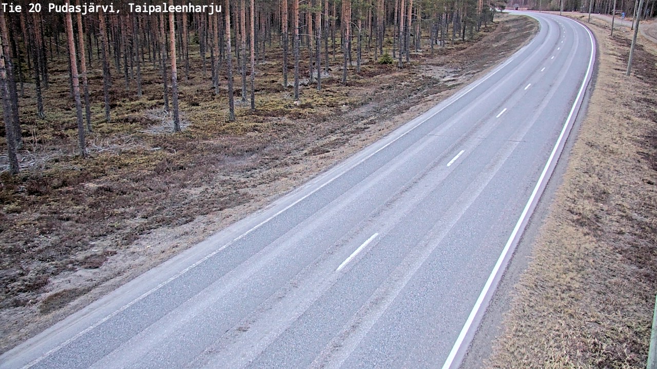 Weather Camera Image Väg 20 Pudasjärvi, Taipaleenharju, Pudasjärvi, Pohjois-Pohjanmaa