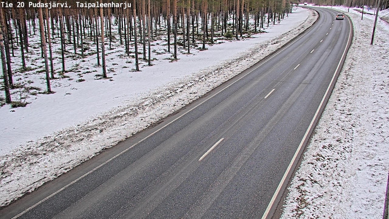 Weather Camera Image Road 20 Pudasjärvi, Taipaleenharju, Pudasjärvi, Pohjois-Pohjanmaa