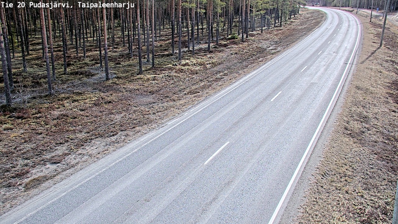 Weather Camera Image Väg 20 Pudasjärvi, Taipaleenharju, Pudasjärvi, Pohjois-Pohjanmaa