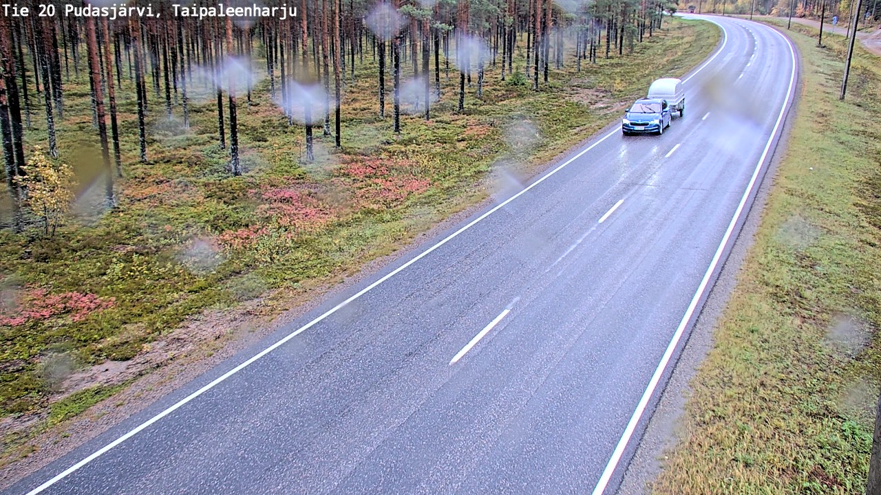 Weather Camera Image Road 20 Pudasjärvi, Taipaleenharju, Pudasjärvi, Pohjois-Pohjanmaa