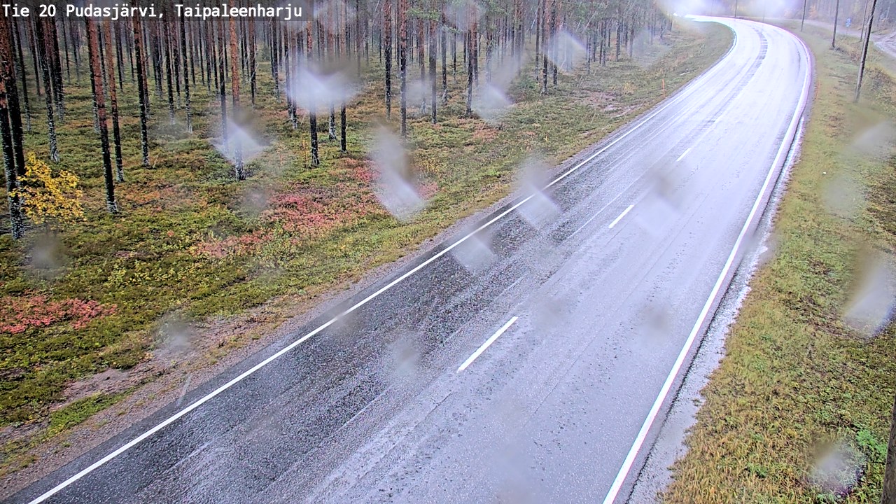 Weather Camera Image Road 20 Pudasjärvi, Taipaleenharju, Pudasjärvi, Pohjois-Pohjanmaa