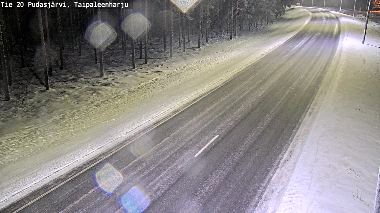 Weather Camera Image Väg 20 Pudasjärvi, Taipaleenharju, Pudasjärvi, Pohjois-Pohjanmaa