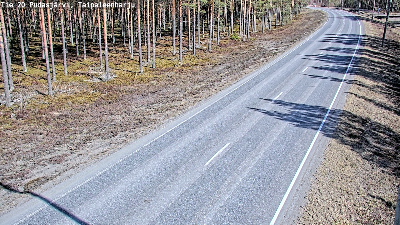 Weather Camera Image Väg 20 Pudasjärvi, Taipaleenharju, Pudasjärvi, Pohjois-Pohjanmaa