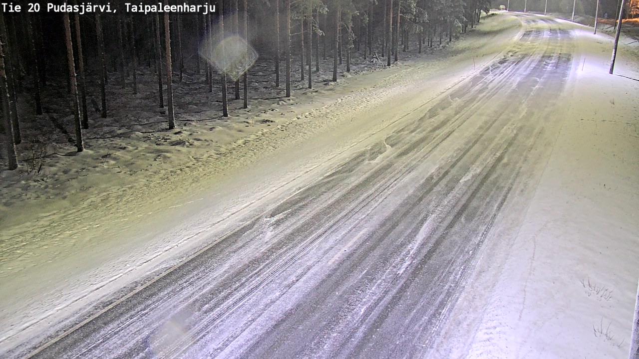 Weather Camera Image Väg 20 Pudasjärvi, Taipaleenharju, Pudasjärvi, Pohjois-Pohjanmaa