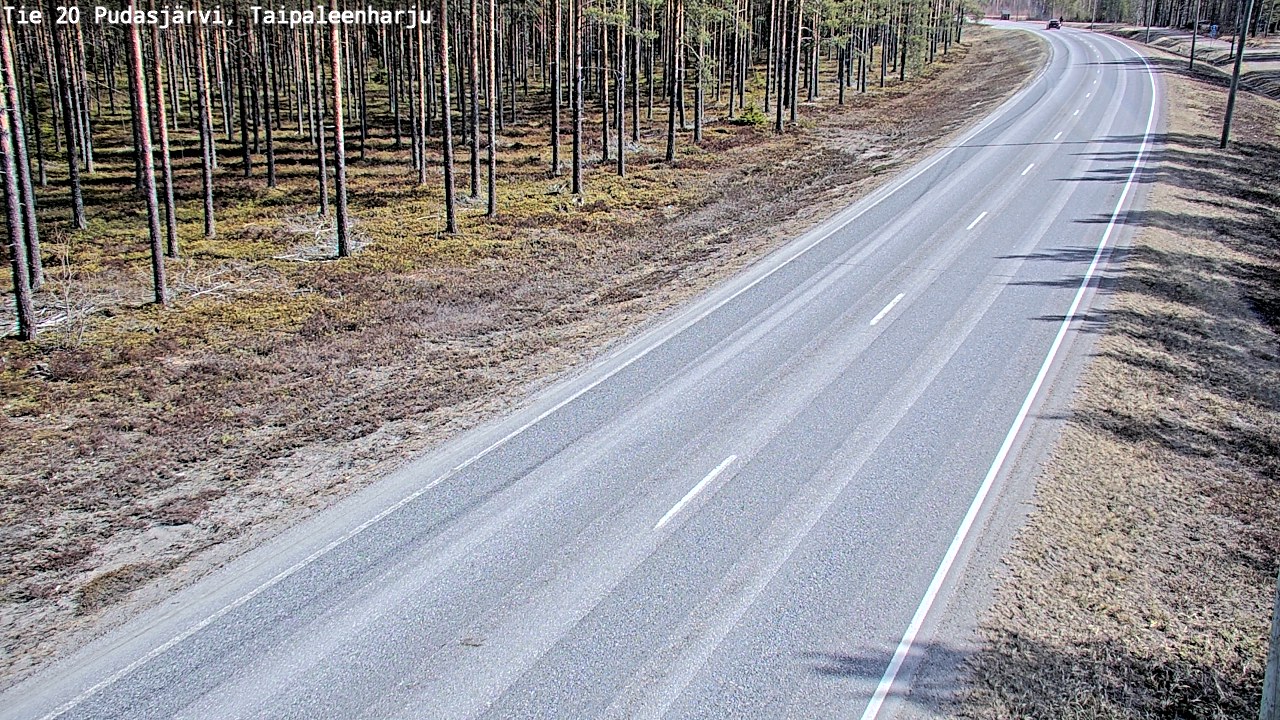 Weather Camera Image Väg 20 Pudasjärvi, Taipaleenharju, Pudasjärvi, Pohjois-Pohjanmaa