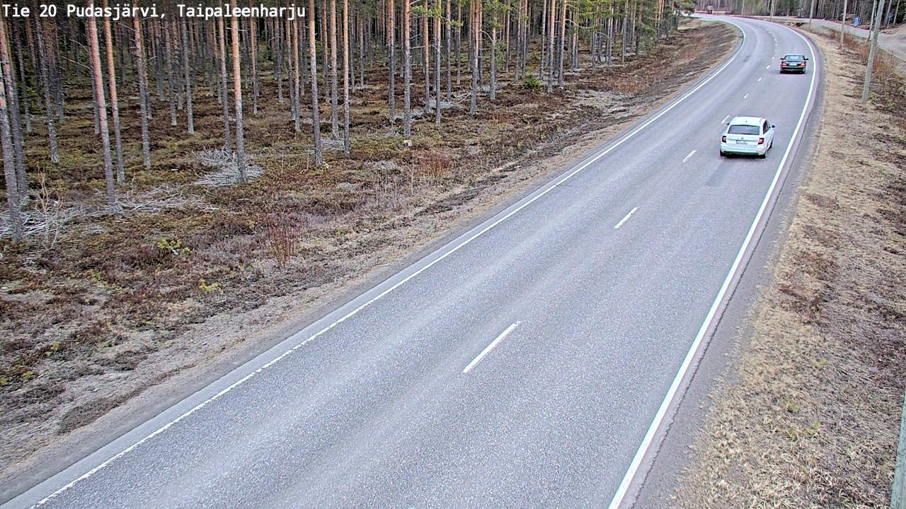 Weather Camera Image Väg 20 Pudasjärvi, Taipaleenharju, Pudasjärvi, Pohjois-Pohjanmaa
