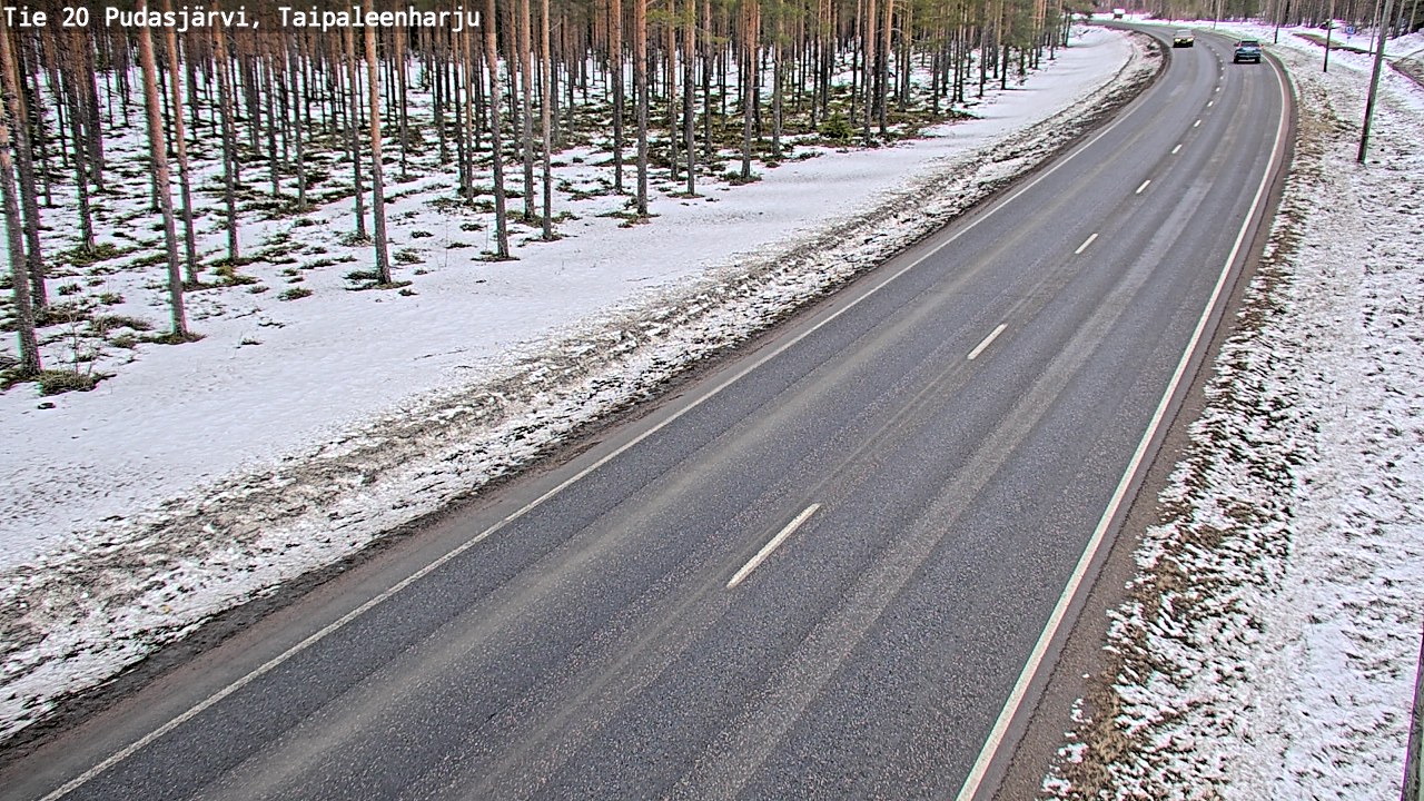 Weather Camera Image Road 20 Pudasjärvi, Taipaleenharju, Pudasjärvi, Pohjois-Pohjanmaa