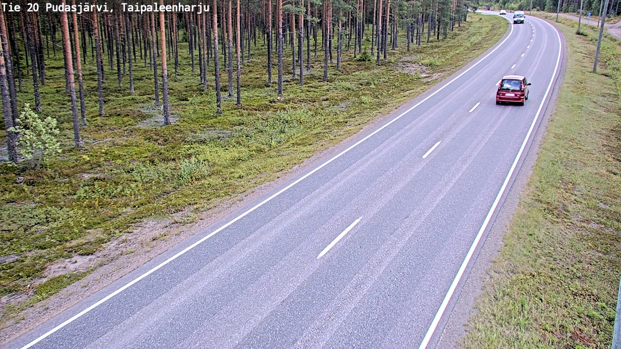 Weather Camera Image Väg 20 Pudasjärvi, Taipaleenharju, Pudasjärvi, Pohjois-Pohjanmaa