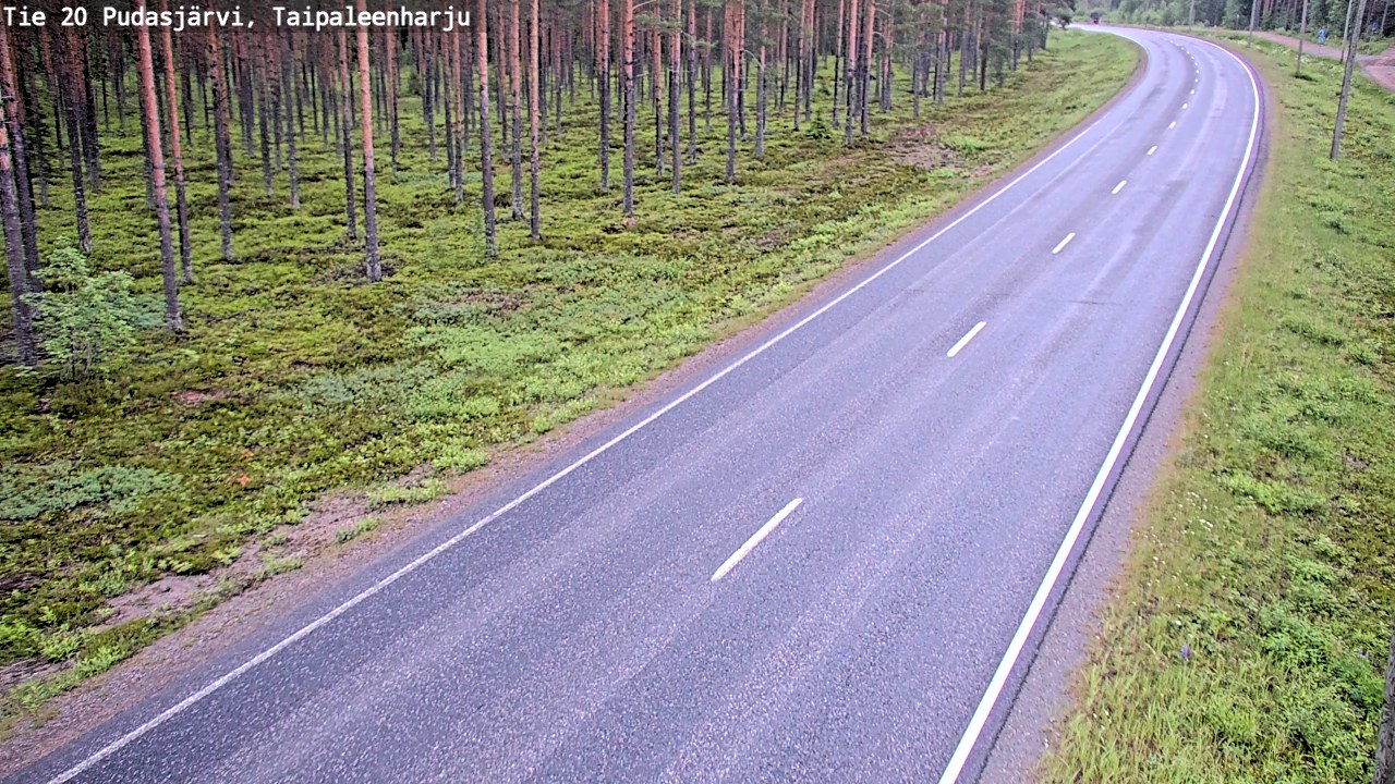 Kelikamerat Kuva Tie 20 Pudasjärvi, Taipaleenharju, Pudasjärvi, Pohjois-Pohjanmaa