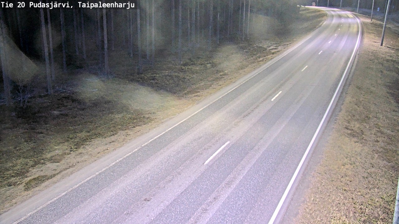Weather Camera Image Väg 20 Pudasjärvi, Taipaleenharju, Pudasjärvi, Pohjois-Pohjanmaa
