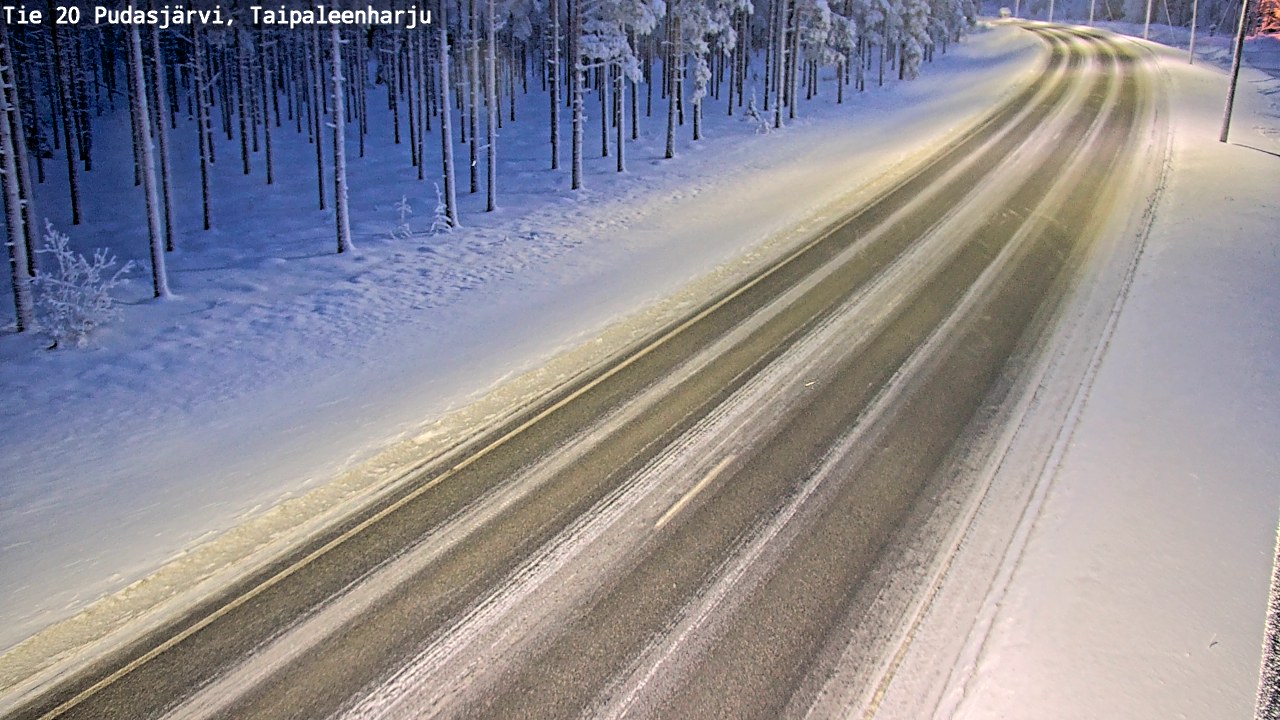 Kelikamerat Kuva Tie 20 Pudasjärvi, Taipaleenharju, Pudasjärvi, Pohjois-Pohjanmaa