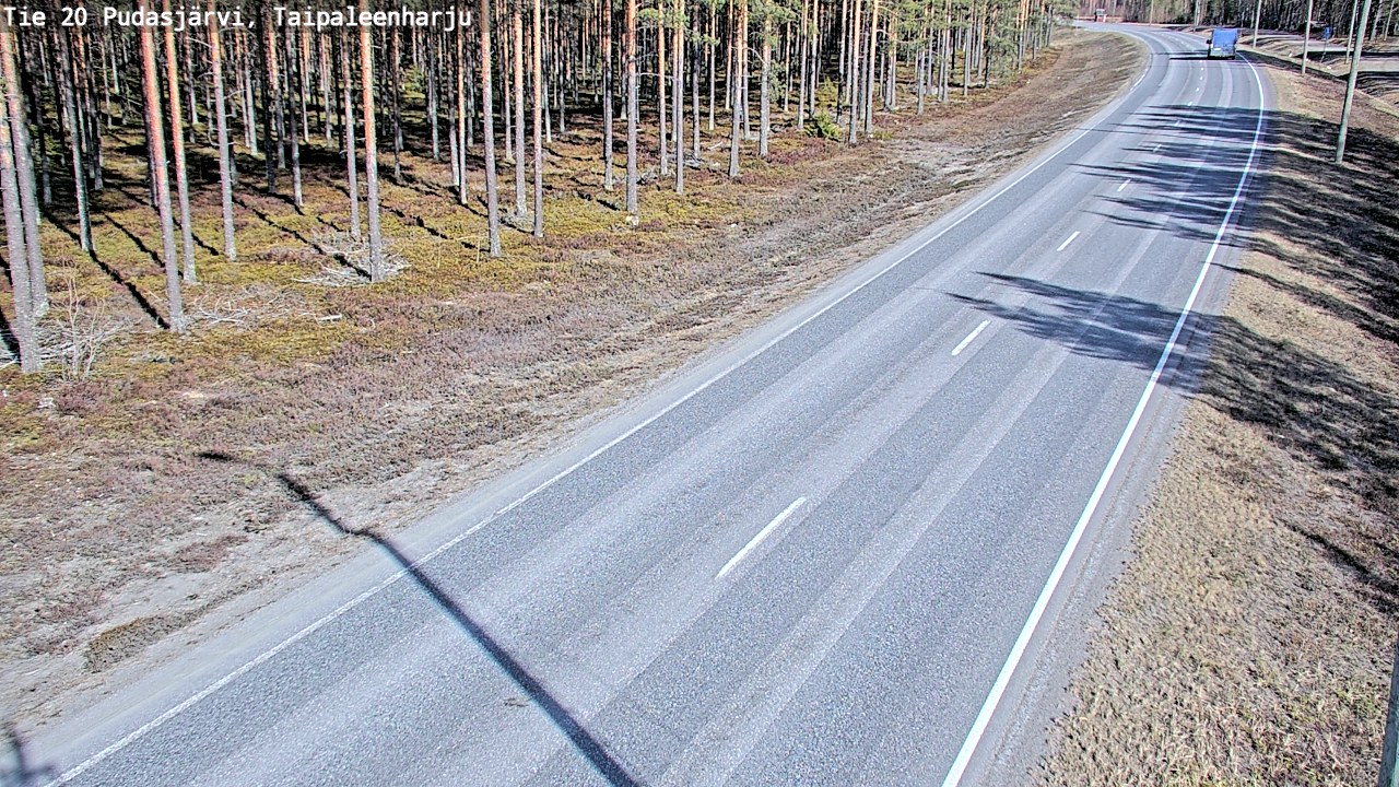 Weather Camera Image Väg 20 Pudasjärvi, Taipaleenharju, Pudasjärvi, Pohjois-Pohjanmaa