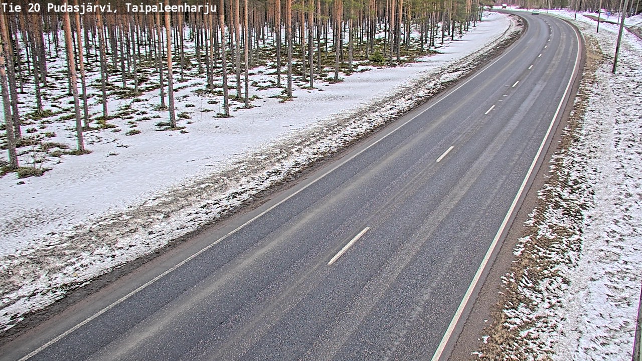 Weather Camera Image Road 20 Pudasjärvi, Taipaleenharju, Pudasjärvi, Pohjois-Pohjanmaa