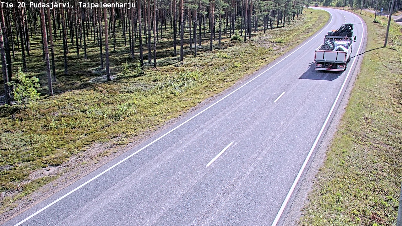 Weather Camera Image Väg 20 Pudasjärvi, Taipaleenharju, Pudasjärvi, Pohjois-Pohjanmaa