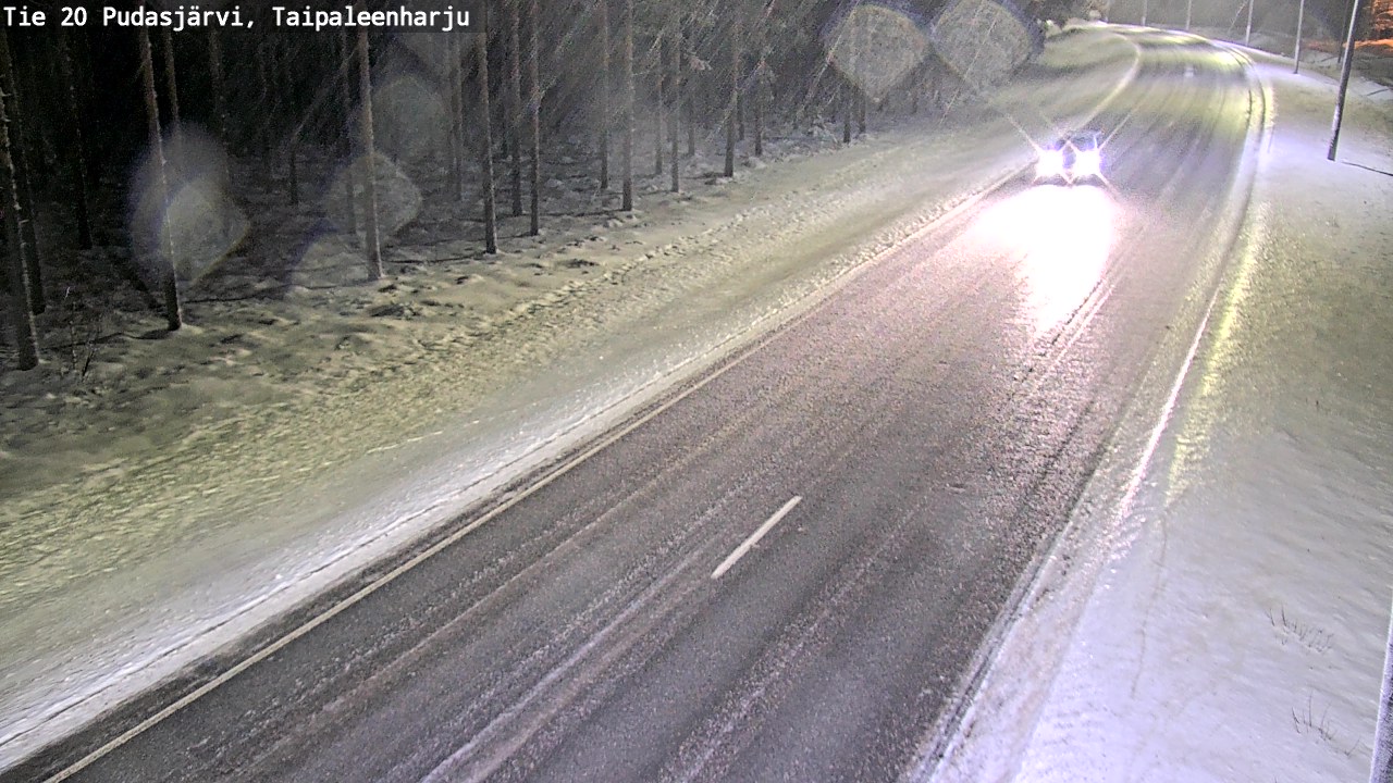 Weather Camera Image Väg 20 Pudasjärvi, Taipaleenharju, Pudasjärvi, Pohjois-Pohjanmaa