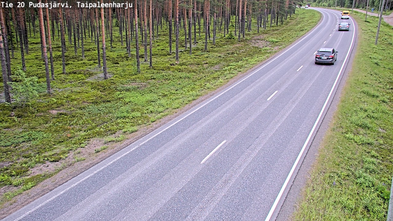 Weather Camera Image Road 20 Pudasjärvi, Taipaleenharju, Pudasjärvi, Pohjois-Pohjanmaa