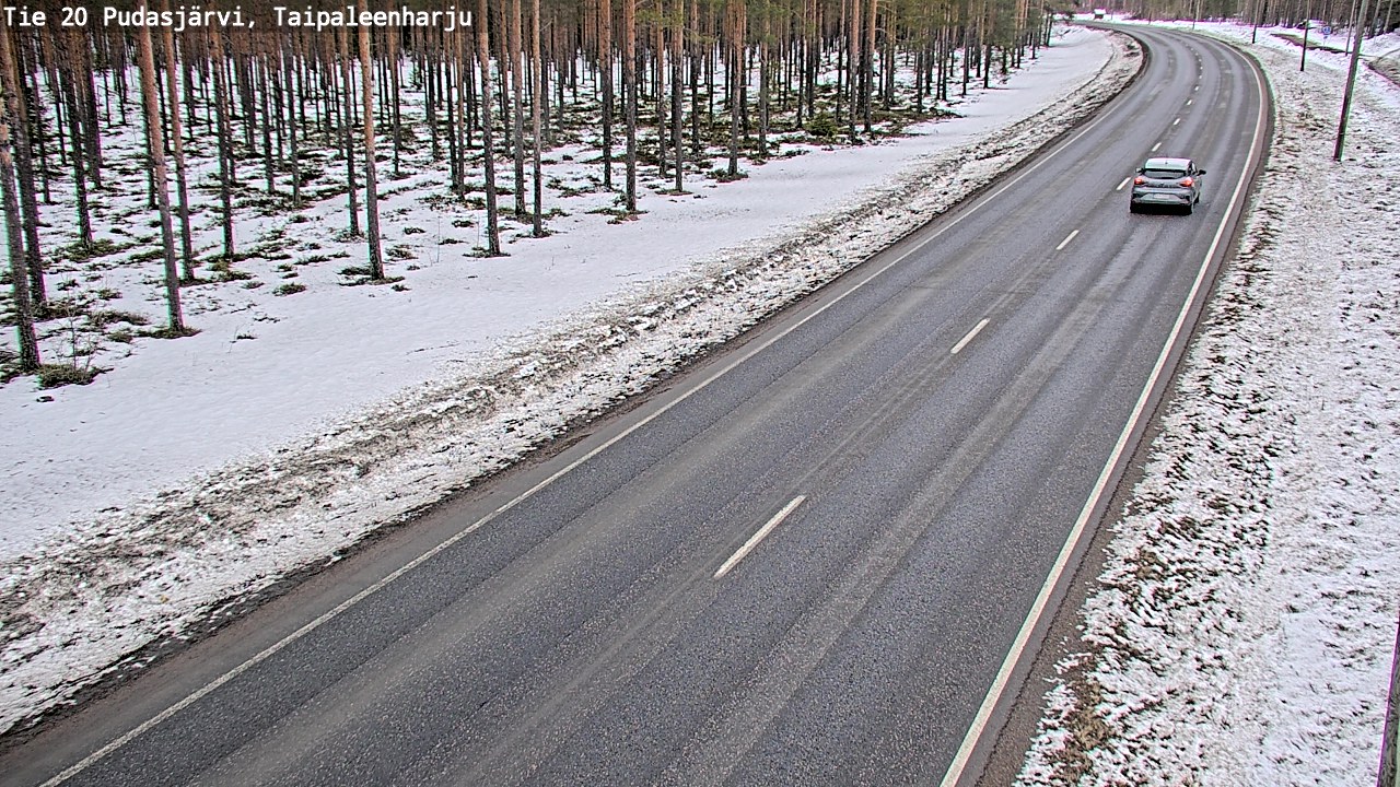Weather Camera Image Road 20 Pudasjärvi, Taipaleenharju, Pudasjärvi, Pohjois-Pohjanmaa