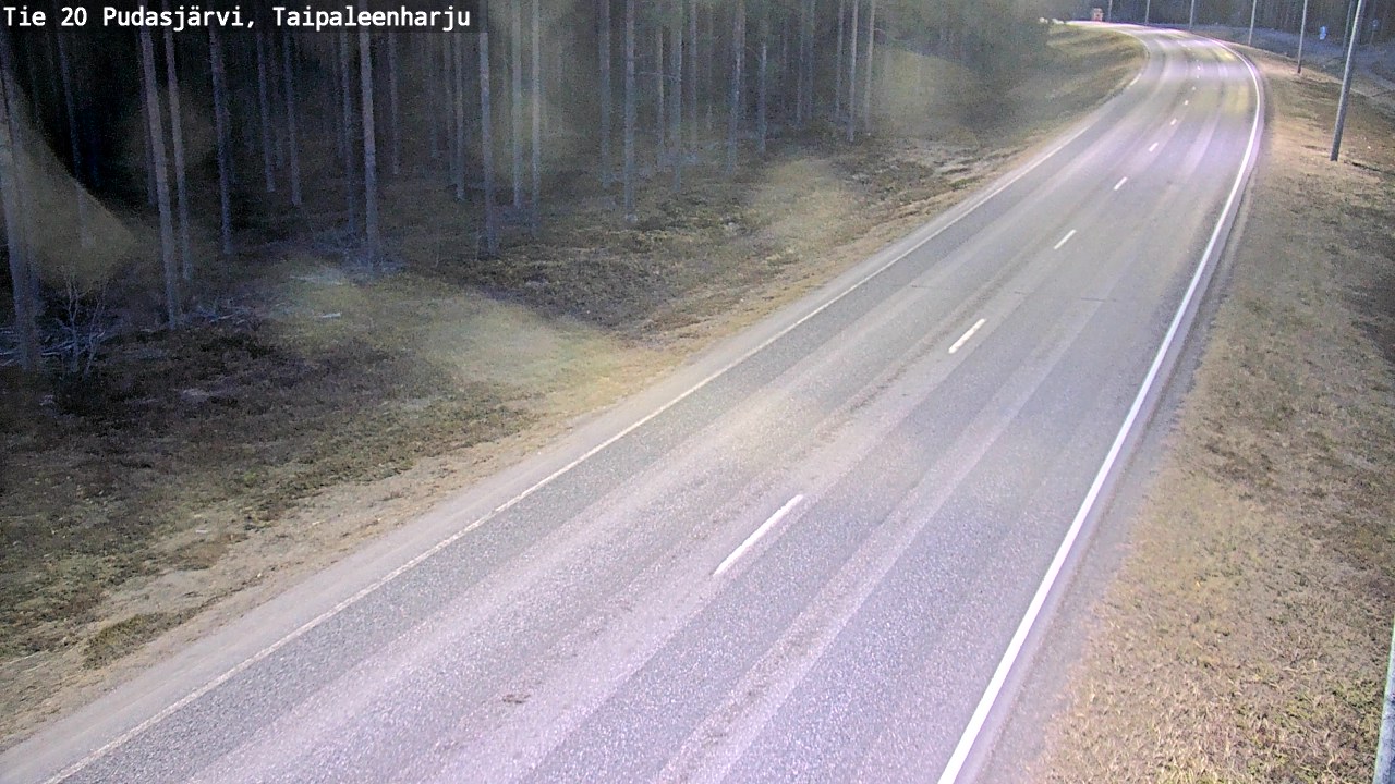 Weather Camera Image Väg 20 Pudasjärvi, Taipaleenharju, Pudasjärvi, Pohjois-Pohjanmaa