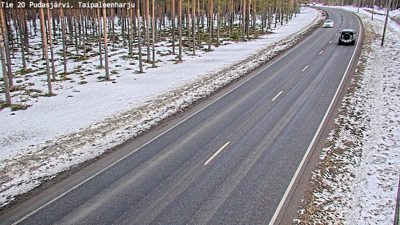 Weather Camera Image Road 20 Pudasjärvi, Taipaleenharju, Pudasjärvi, Pohjois-Pohjanmaa