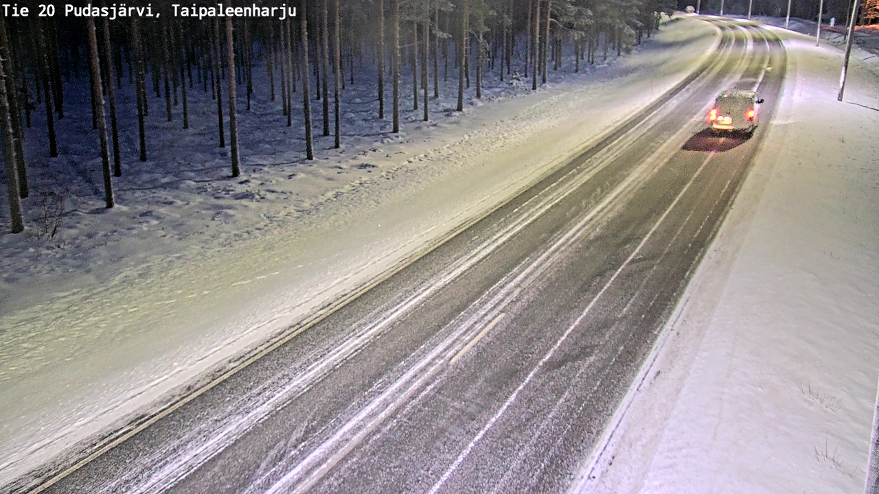 Weather Camera Image Väg 20 Pudasjärvi, Taipaleenharju, Pudasjärvi, Pohjois-Pohjanmaa