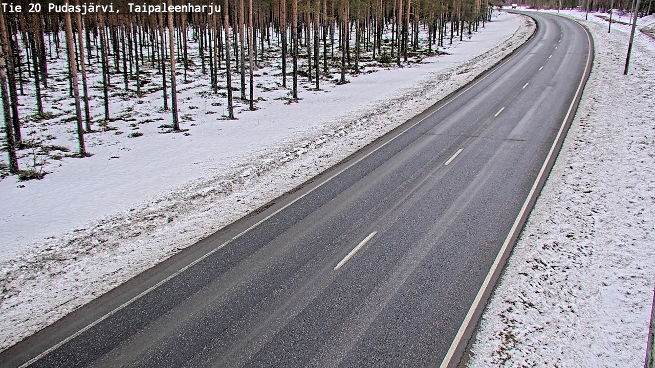 Weather Camera Image Road 20 Pudasjärvi, Taipaleenharju, Pudasjärvi, Pohjois-Pohjanmaa