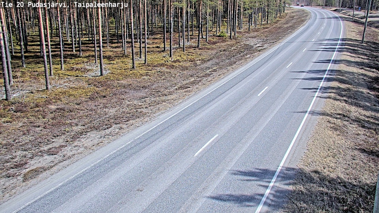 Weather Camera Image Väg 20 Pudasjärvi, Taipaleenharju, Pudasjärvi, Pohjois-Pohjanmaa