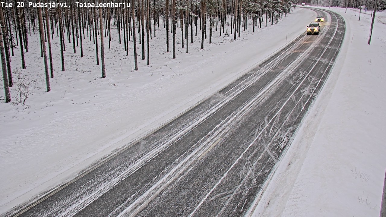 Weather Camera Image Väg 20 Pudasjärvi, Taipaleenharju, Pudasjärvi, Pohjois-Pohjanmaa