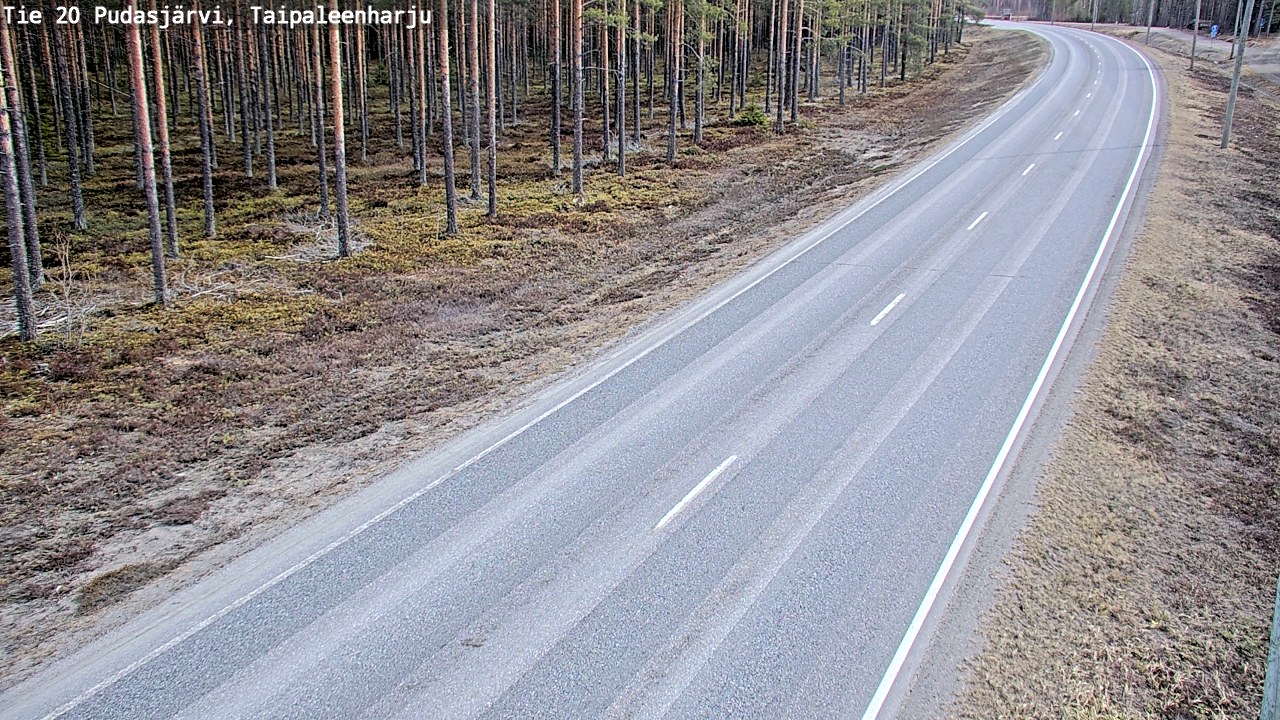 Weather Camera Image Väg 20 Pudasjärvi, Taipaleenharju, Pudasjärvi, Pohjois-Pohjanmaa