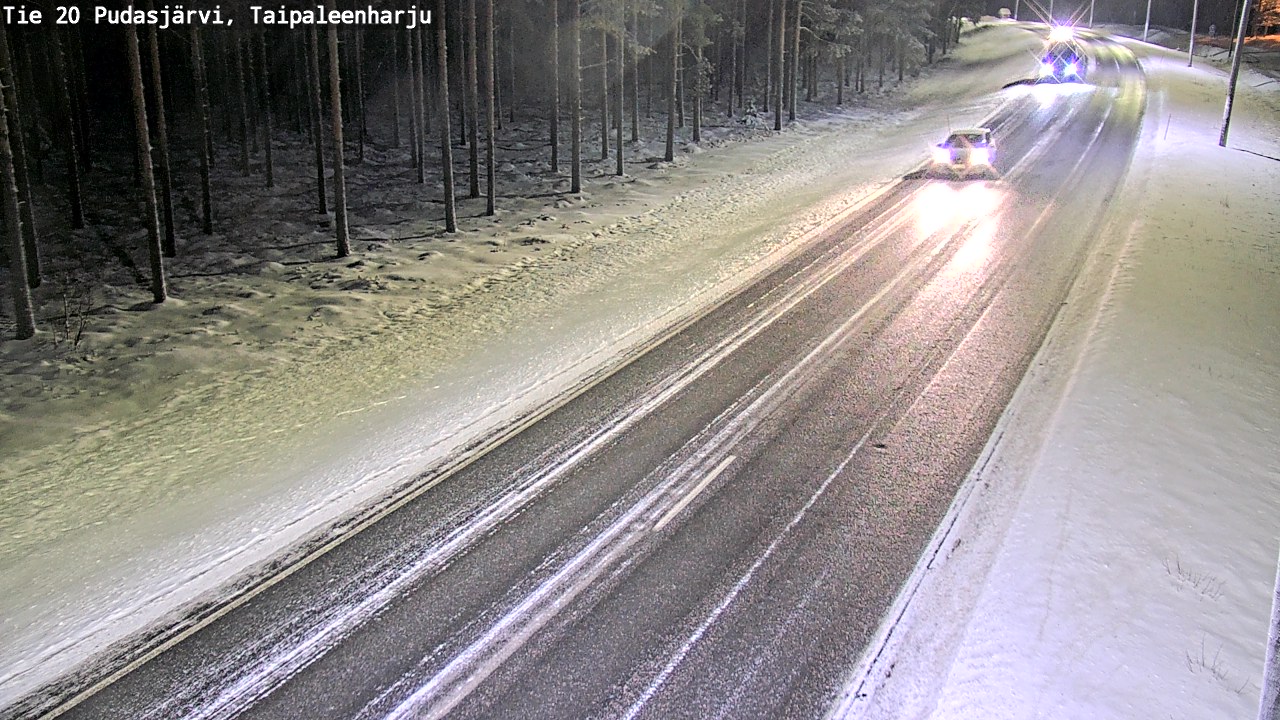 Weather Camera Image Väg 20 Pudasjärvi, Taipaleenharju, Pudasjärvi, Pohjois-Pohjanmaa