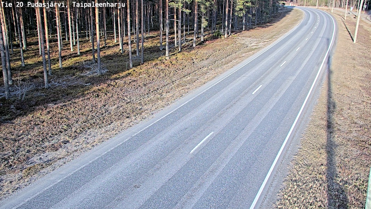 Weather Camera Image Väg 20 Pudasjärvi, Taipaleenharju, Pudasjärvi, Pohjois-Pohjanmaa
