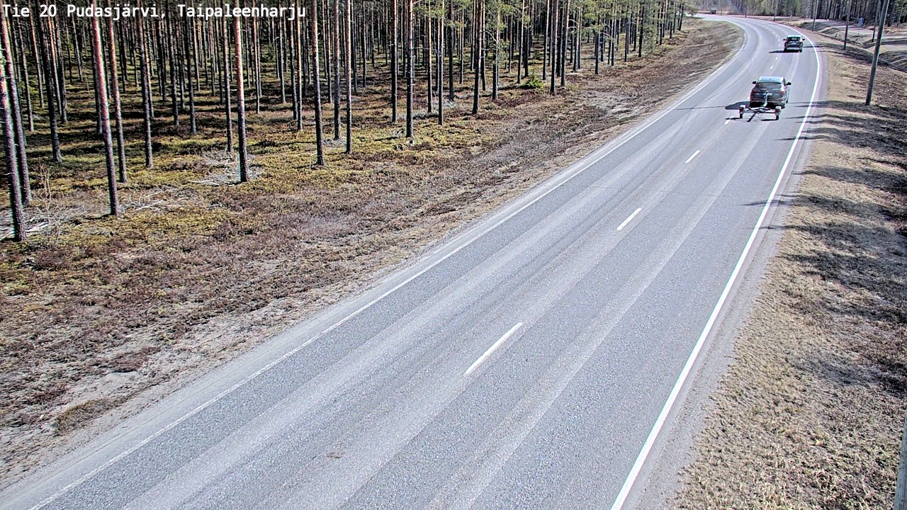 Weather Camera Image Väg 20 Pudasjärvi, Taipaleenharju, Pudasjärvi, Pohjois-Pohjanmaa